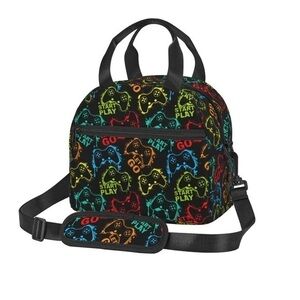 Uemuo Play Game Start Printed Lunch Bag Lunch Box Reusable Insulated Lunch Tote